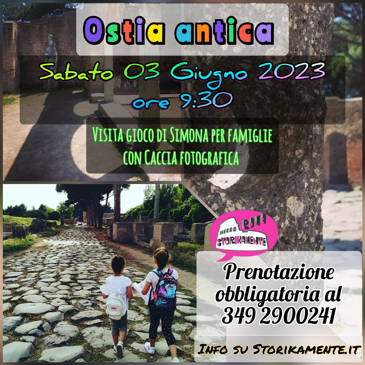 storikamente's tweet photo. A 𝖌𝖎𝖚𝖌𝖓𝖔 🌞 si va ad 🅾🆂🆃🅸🅰 🅰🅽🆃🅸🅲🅰 con i bambini per l'ultimo appuntamento dell'anno con 𝘚𝘪𝘮𝘰𝘯𝘢! @DifeoSimona 

📝 𝟯 𝗚𝗶𝘂𝗴𝗻𝗼 𝟮𝟬𝟮𝟯 𝗼𝗿𝗲 𝟵:𝟯𝟬 - ᑕᗩᑕᑕIᗩ ᖴOTOGᖇᗩᖴIᑕᗩ indietro nel tempo ⌛ 
https://t.co/qtPXYcJNvA

#ostiaantica #weekend https://t.co/iLZoYawN8g