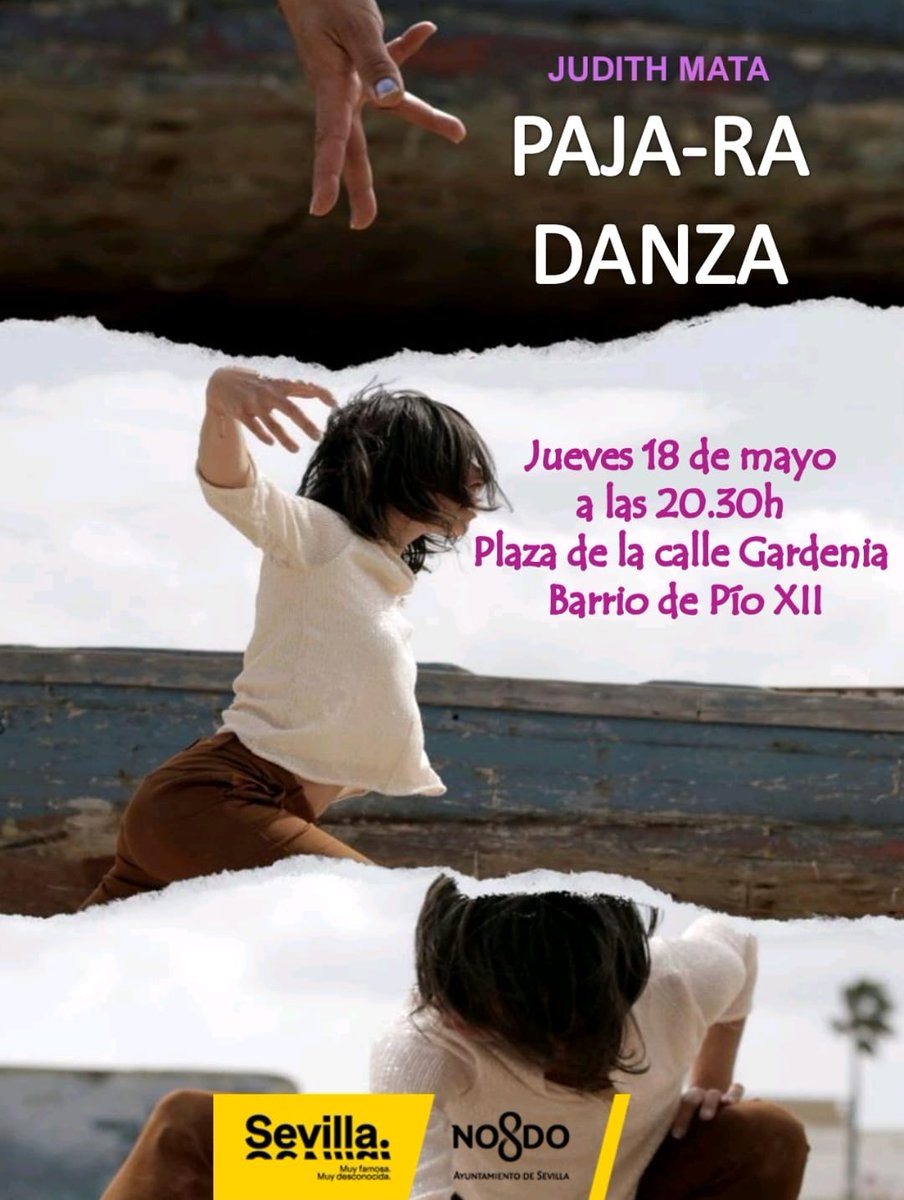 AAVPioXII's tweet image. ✅ACTIVIDAD DE INTERÉS
🩰 PAJA-RA DANZA por Judith Mata
📆Jueves 18 de Mayo a las 20:30 horas
📍Zona Parque Infantil frente a C/Gardenia
#DistritoMacarena #pio12 #Sevilla #danza #actividadesculturales #Cultura