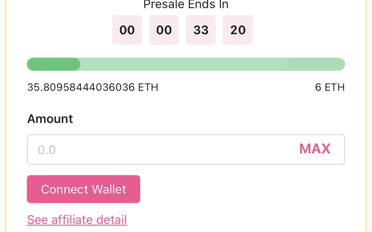 InfinityBox_'s tweet image. ❗️LAST 30 MINUTES REMAINING❗️ 

🔥✅35+ ETH FILLED - INFINITY BOX PRESALE - LIVE ON PINKSALE  ENDING AT 13:00 UTC TODAY

😊InfinityBox ETH presale :
pinksale.finance/launchpad/0x09…

Presale Ends on:17th May 13:00 UTC

✅ KYC ✅ AUDIT ✅ SAFU