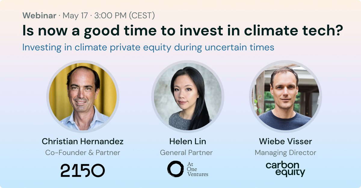 Christian Hernandez (@christianhern) on Twitter photo See you online in 30 min for the <a href="/carbonequity_/">Carbon Equity</a> virtual panel on Climate Tech investing
Still time to sign up: carbonequity.com/webinars/is-no… See you online in 30 min for the <a href="/carbonequity_/">Carbon Equity</a> virtual panel on Climate Tech investing
Still time to sign up: carbonequity.com/webinars/is-no…
