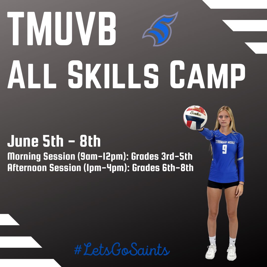 Reminder to sign up for our All Skills Camp! 🏐 The deadline is 5/29 and we want to see you there! Registration link below⬇️ 

…asmorewomensvolleyball.totalcamps.com/shop/EVENT