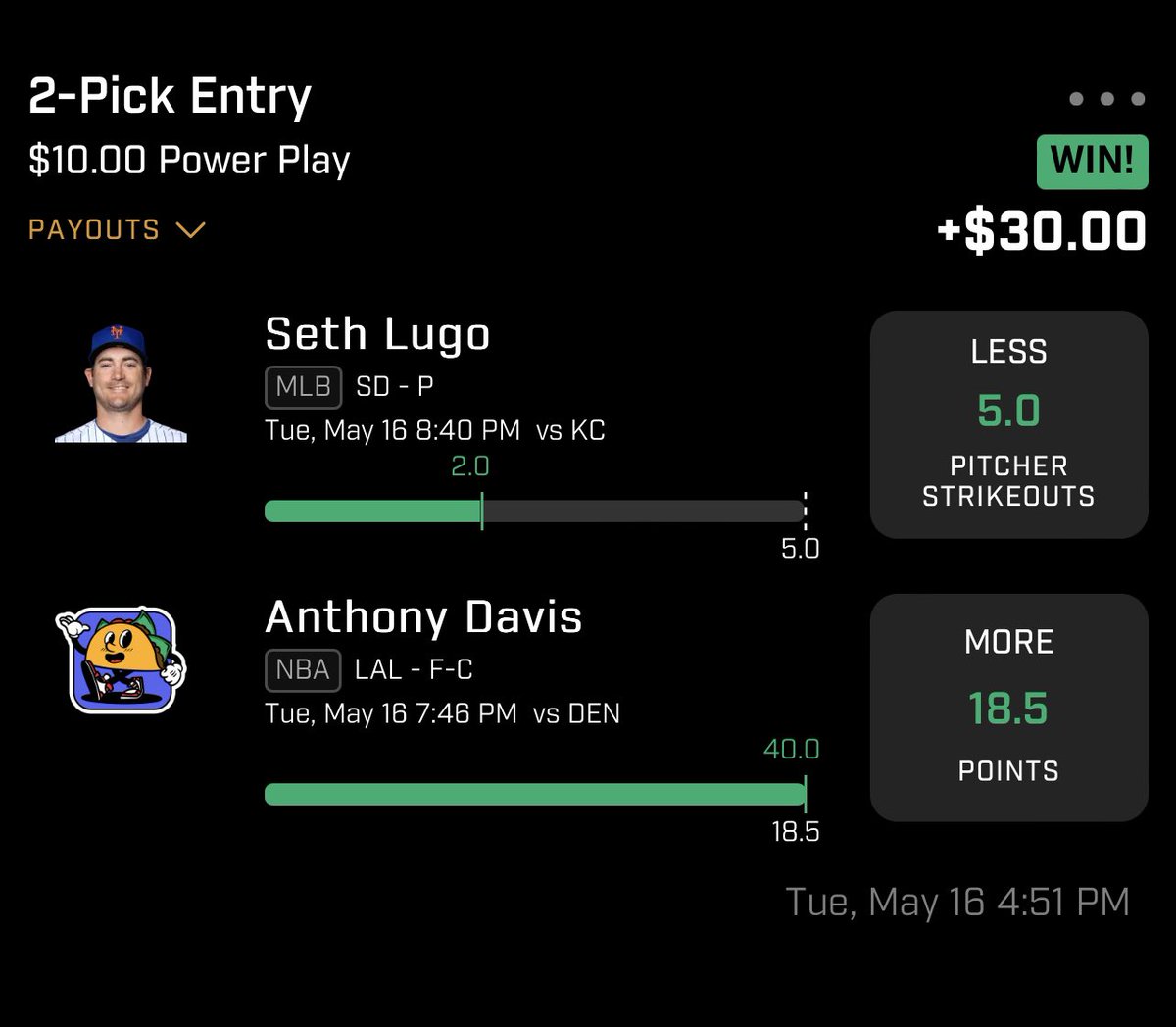 PlayerPropPlay's tweet image. Cashing Taco🌮 Pairs On The @ThanosLeakPicks Discord! Join for $5 a month to receive mods plays!🔥