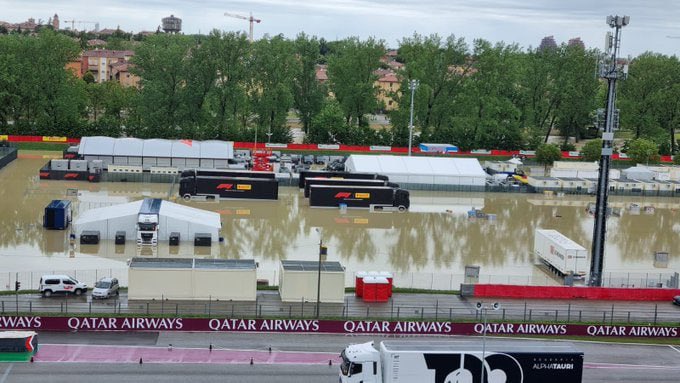 FerdinandoC's tweet photo. La cancellazione del GP di Imola è un piccolo effetto collaterale, ma dice molto del mondo in cui viviamo. Mi è venuta in mente la t-shirt di Vettel sui gran premi del futuro sott'acqua. Sembrava un paradosso lontano nel tempo e legato a Miami, è successo un anno dopo, in Italia. https://t.co/LljkcIod6w