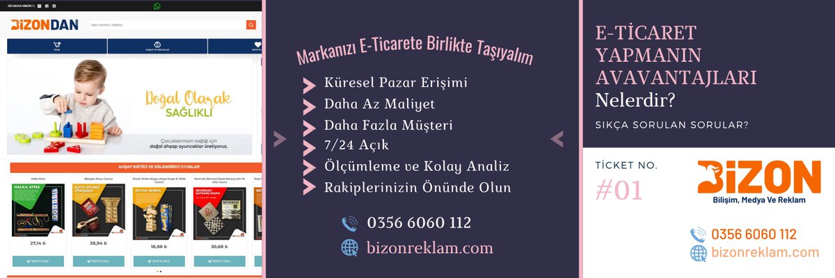 bizonmedya's tweet photo. ℹ Sıkça Sorulan Sorular #1

E-Ticaret Yapmanın Avantajları Nelerdir? Sizler için kısa kısa derledik.

Markanızı E-Ticarete birlikte taşıyalım! Hemen arayın, dünyaya açılın. #Seninleyiz 👋

☎️ 03566060112
🔗https://t.co/WAq7J20w6D

#eticaret #eticaretçözümleri #eticaretsitesi https://t.co/QXXns99BxT