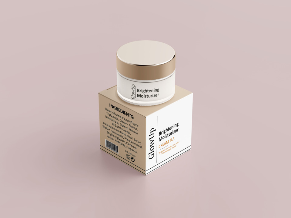 Saadcgi's tweet photo. Striking Packaging Design for GlowUp Brightening Moisturizer! ✨Excited to reveal the completed design for this exceptional skincare brand. The sleek packaging exudes luxury. Take a look and share your thoughts! #graphicdesign #packagingdesign #GlowUp #skincare #luxury #designer https://t.co/ZvhHBb0t8p