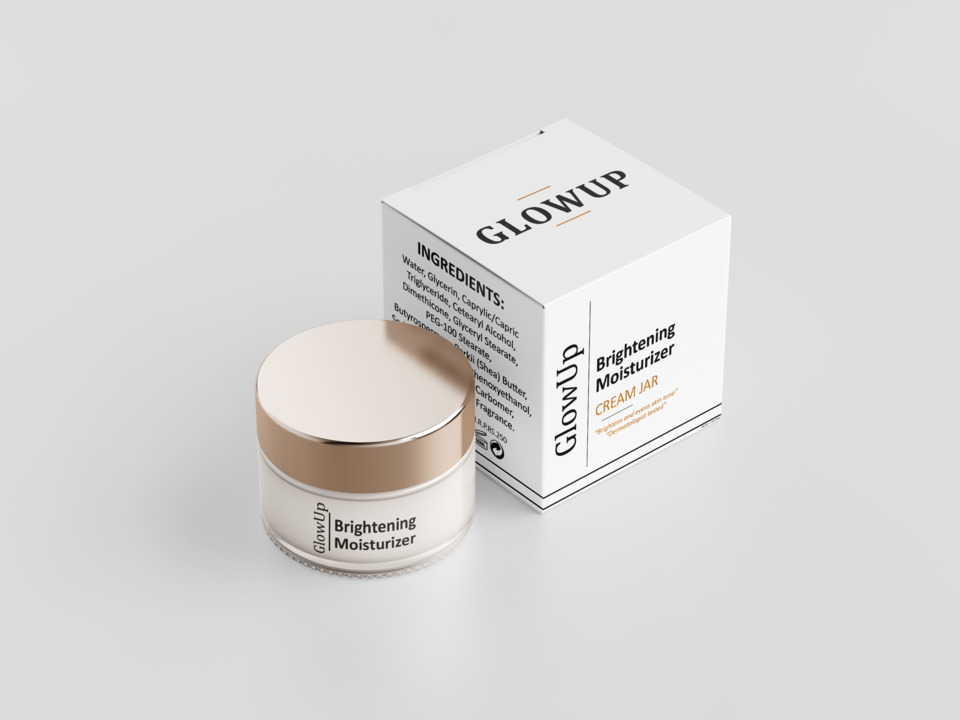 Saadcgi's tweet photo. Striking Packaging Design for GlowUp Brightening Moisturizer! ✨Excited to reveal the completed design for this exceptional skincare brand. The sleek packaging exudes luxury. Take a look and share your thoughts! #graphicdesign #packagingdesign #GlowUp #skincare #luxury #designer https://t.co/ZvhHBb0t8p