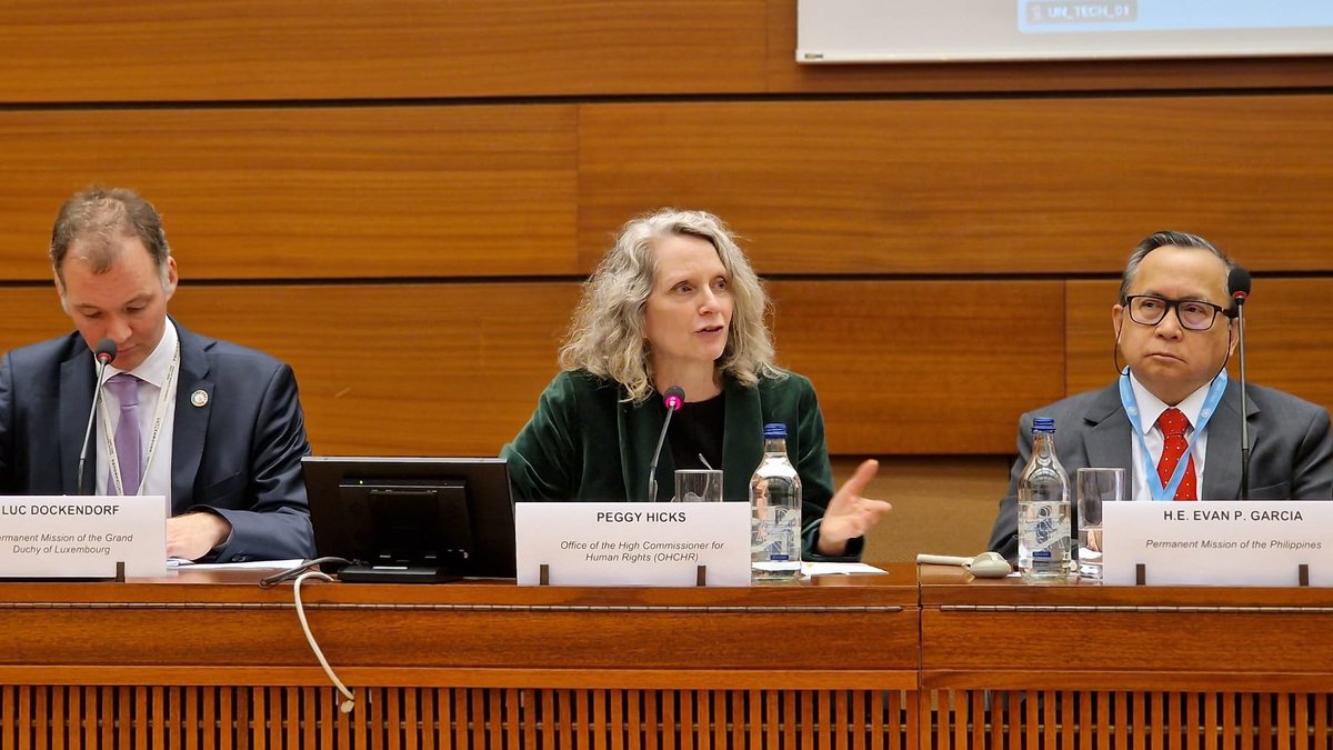 GENetwork's tweet photo. @ciel_tweets @Earthjustice @IISD_news @LUinGeneva @PHinGeneva @UNHumanRights @FESonline @ESCRNet @Falai02 @UN_SPExperts In the 2023 #GenevaDialogues, Peggy Hicks of @UNHumanRights highlighted the push for #humanrights in decision-making in UNFCCC, particularly on #LossandDamage Fund, and #GlobalStocktake on NDC implementation. https://t.co/MPTxLYI2M0
