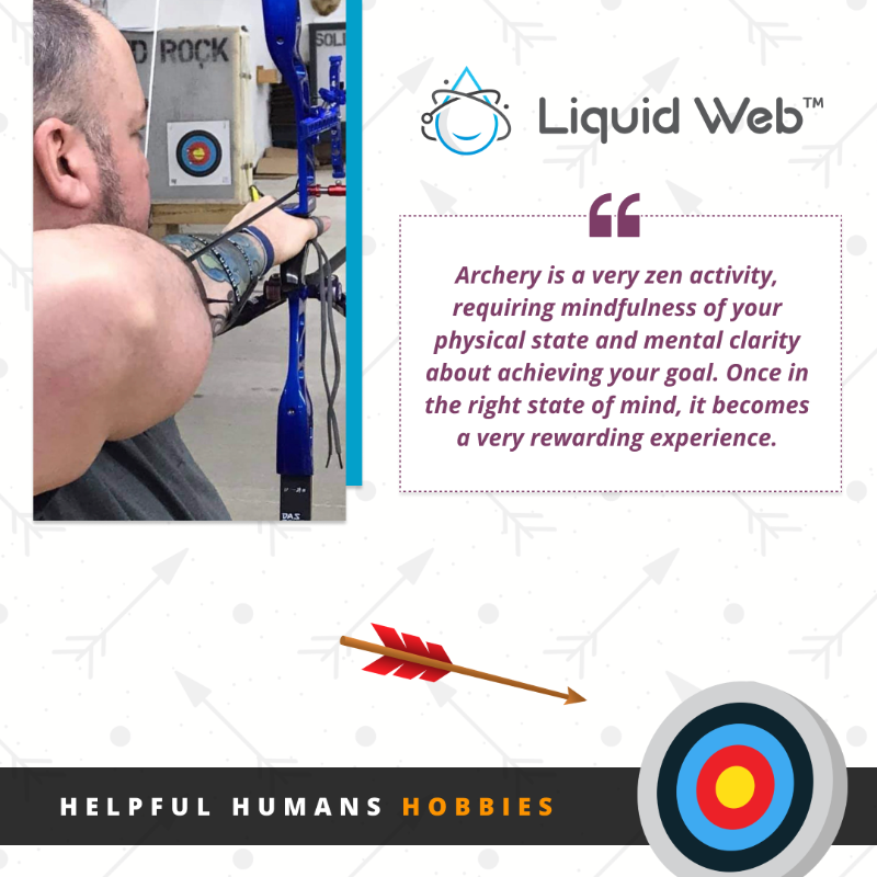 LiquidWeb's tweet photo. Meet Rand! He enjoys #archery! 🏹

#MostHelpfulHumans #Hobbies #LifeAtLiquidWeb