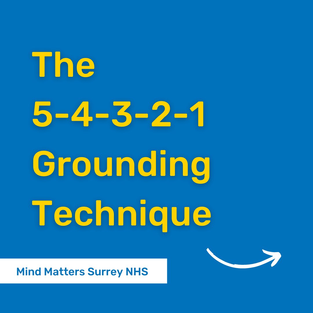 MindMattersSABP's tweet photo. If you feel anxious, you can use 54321 grounding to help anchor yourself in the present moment and ease overwhelming thoughts and feelings. Pay attention to your environment and describe your senses. Check it out! #MentalHealthAwarenessWeek #MHAW2023 #Thread https://t.co/5tZukK8SY0