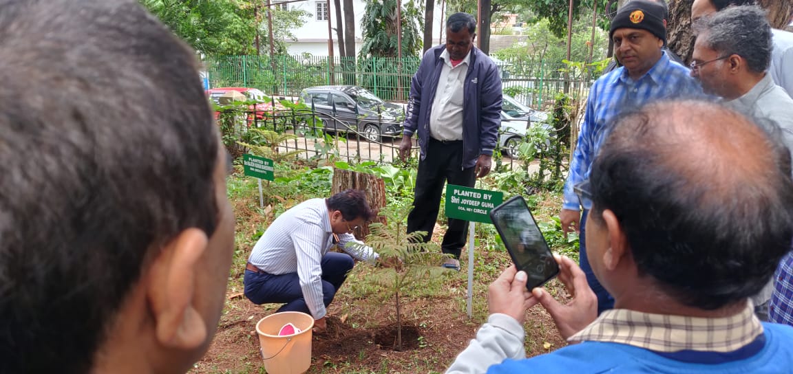 Tree plantation by @JoydeepGuha14 CCA, NE-I Circle, Shillong on #WorldTelecommunicationDay_2023 on 17/05/2023 at CTO Campus, Shillong.
