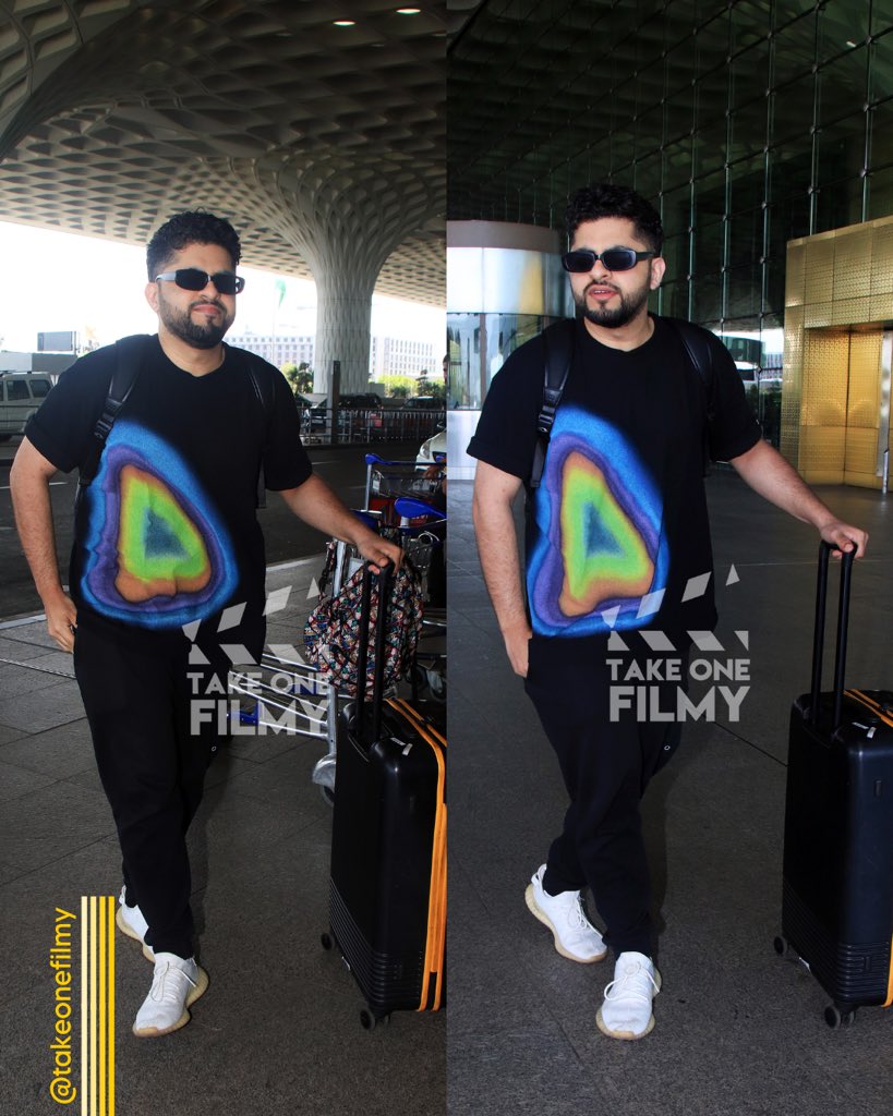 Singer #RajPandit spotted at the Mumbai airport in a sleek black outfit and shades, oozing style and swag.✈️😎🖤 With his musical talent and fashion sense on point, he's truly a complete package.✨