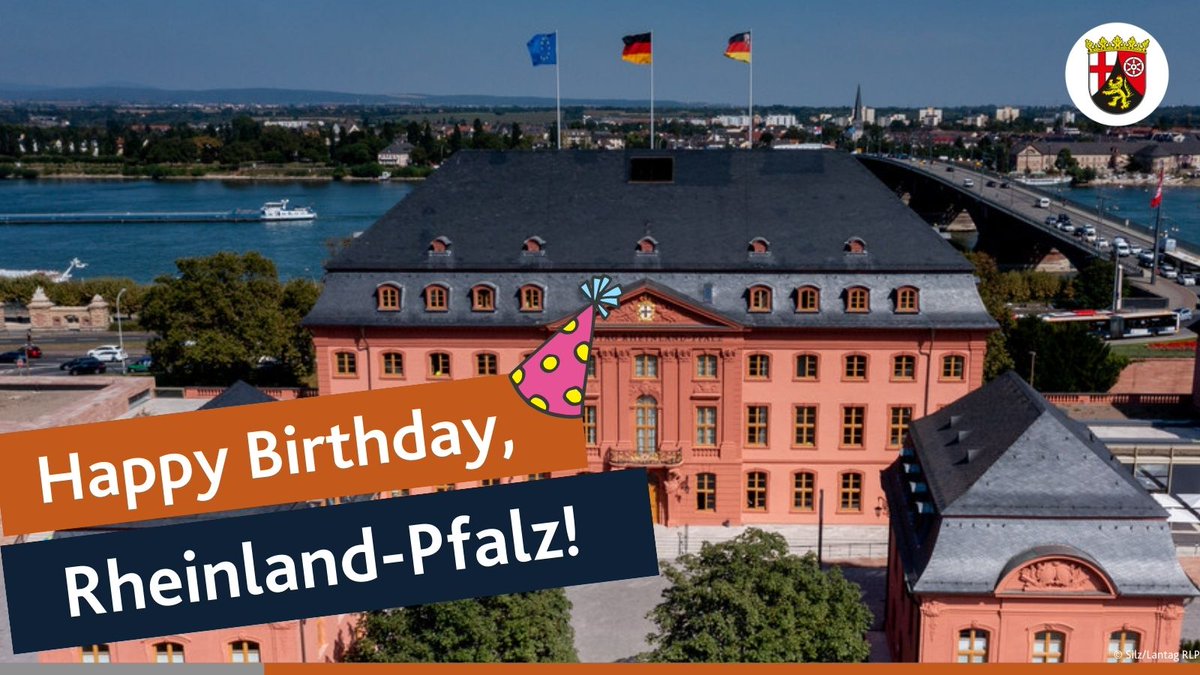 🎂🎉#RLP wird ein Jahr älter! Am 18.5. feiert das Land den 76. Geburtstag seiner #Verfassung.
Malu #Dreyer:  Wir feiern, dass die Verfassung unserer Gesellschaft Freiheit, Demokratie und Rechtsstaatlichkeit ermöglicht und sichert. 
Kommen Sie vorbei: landtag.rlp.de/de/mitmachen/v…