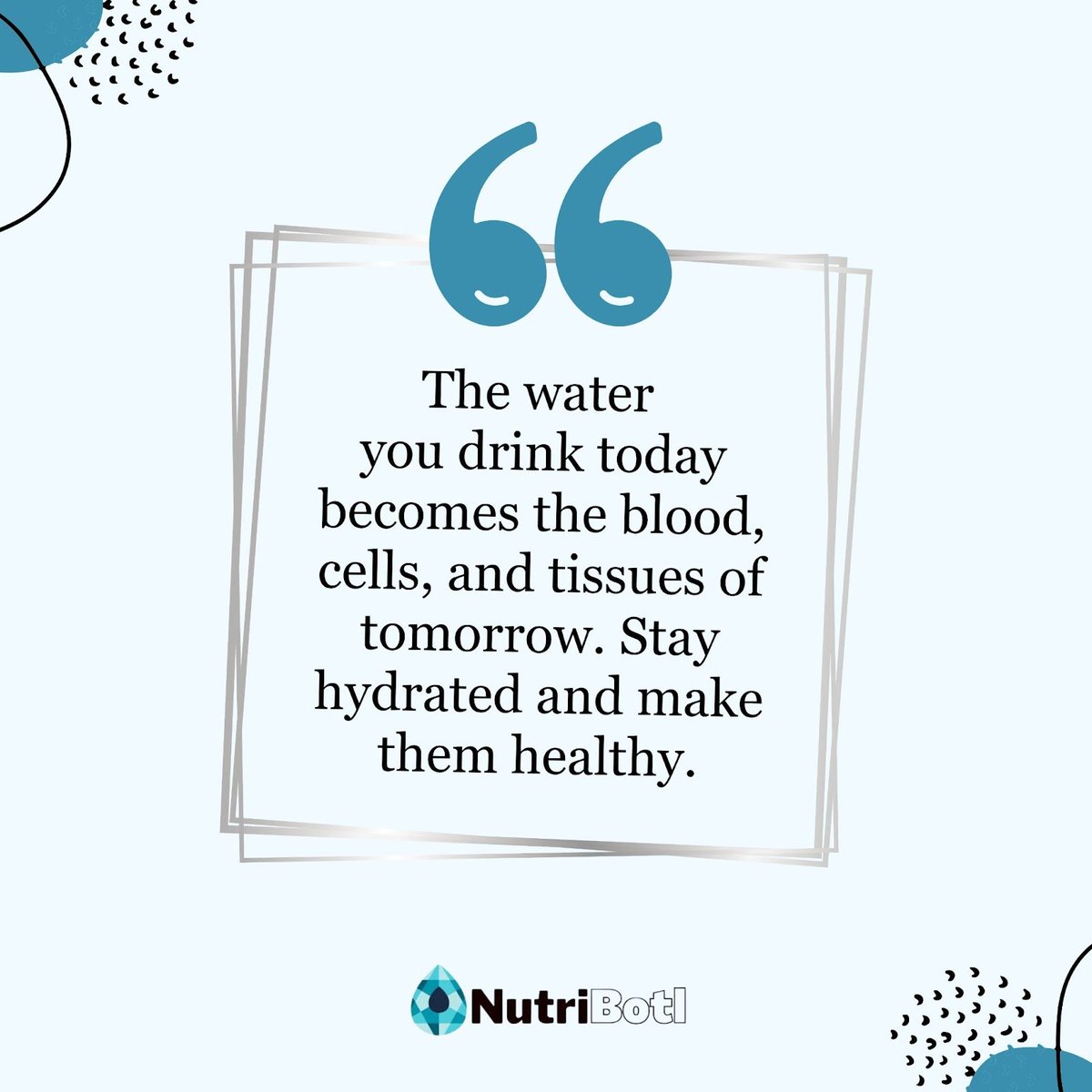 nutribotl's tweet photo. Drinking water is essential for maintaining good health, and it's important to remember that the water you drink today becomes the blood, cells, and tissues of tomorrow.

🌐 https://t.co/uZ78ns42bO
.
#StayHydrated #DrinkWater #HealthyLifestyle #HydrationBenefits #WaterIsLife https://t.co/qydm4AMSYS