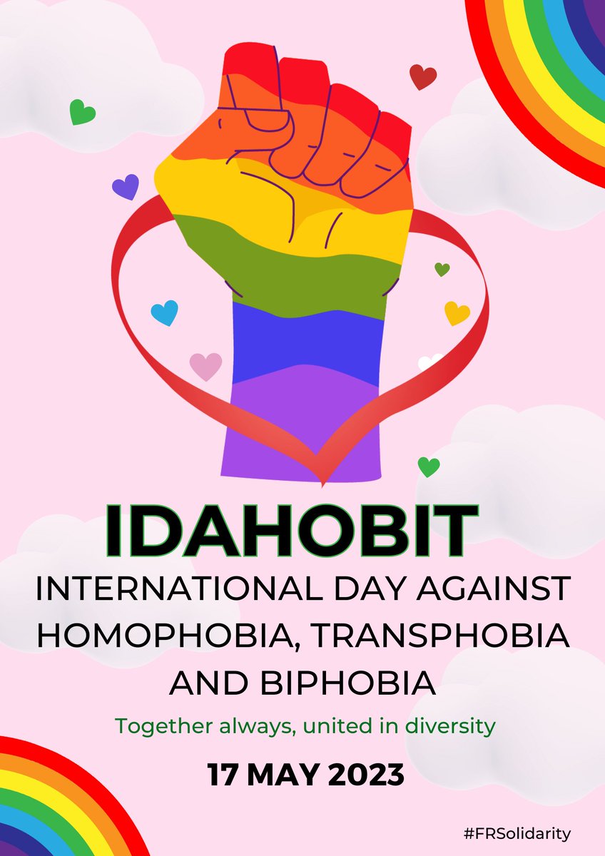 Today we celebrate International Day against Homophobia, Transphobia and Biphobia (IDAHOBIT) with the 2023 theme, 'Together Always, united in Diversity'. #IDAHOBIT2023 #FeministSolidarity
