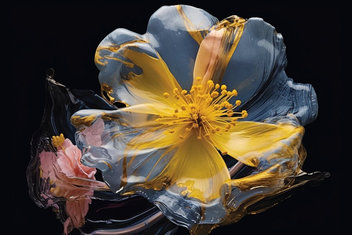 fun with textures in midjourney. paint + silk, ceramic, glass