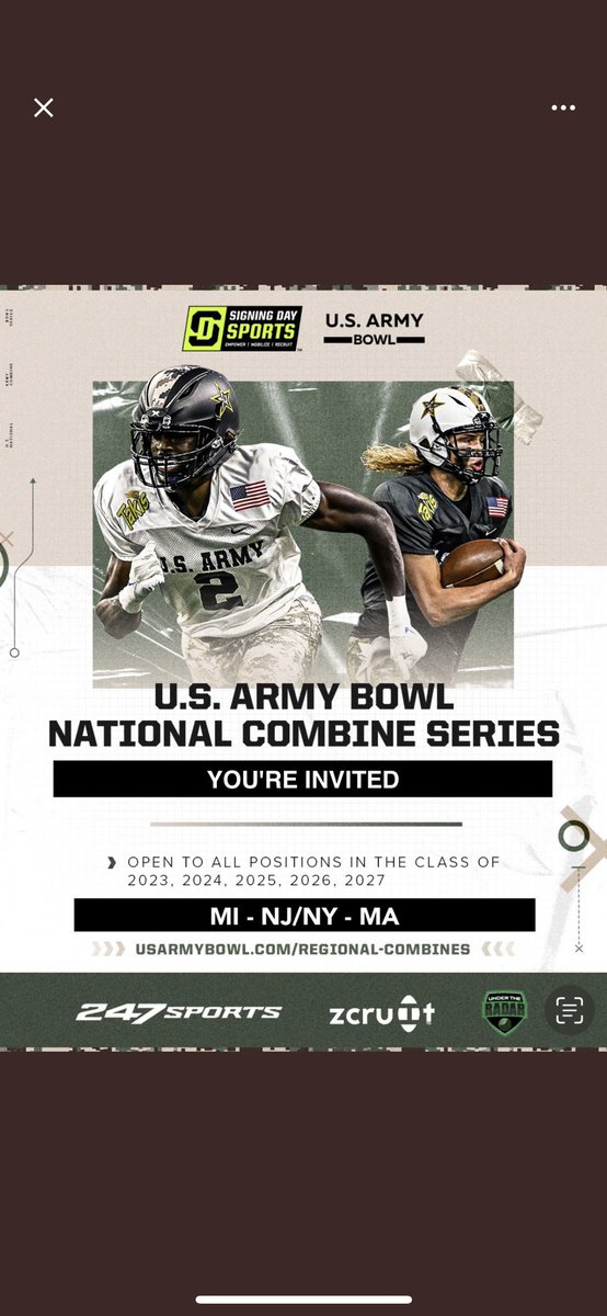 Seth Sendry (@sethsendry10) on Twitter photo Blessed to receive and invite to the U.S. Army Bowl National Combine Series!
<a href="/RyneRezac/">Ryne Rezac</a> <a href="/CoachRush_CTFB/">Coach Marvin Rushing</a> <a href="/247Sports/">247Sports</a> Blessed to receive and invite to the U.S. Army Bowl National Combine Series!
<a href="/RyneRezac/">Ryne Rezac</a> <a href="/CoachRush_CTFB/">Coach Marvin Rushing</a> <a href="/247Sports/">247Sports</a>