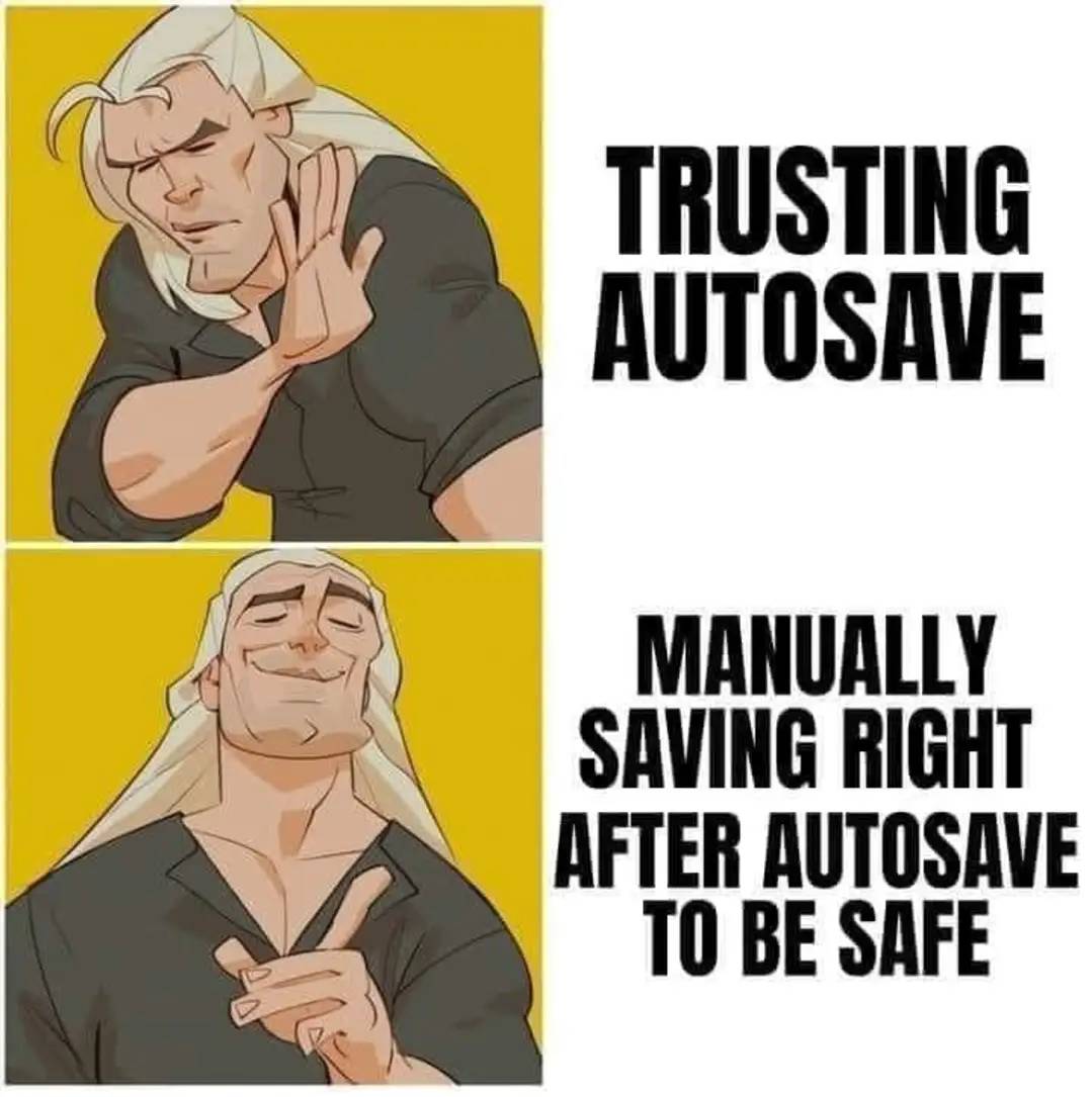 HTGameAndChill's tweet photo. Never trust the autosave.

#htgameandchill #gamer #videogamememes #gamermemes #nerd #geek https://t.co/VqMmnZwMfD