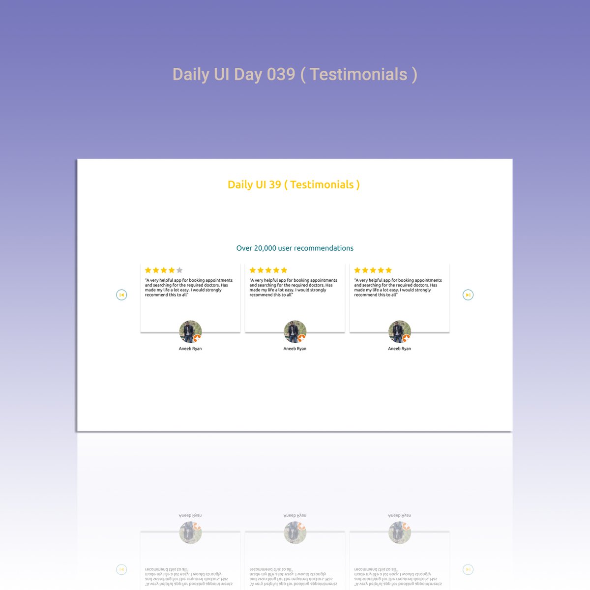 Farzincreation's tweet image. Daily UI day 039 ( Testimonials ) #dailyui #ui #day039 #dailyuichallenge #testimonial
