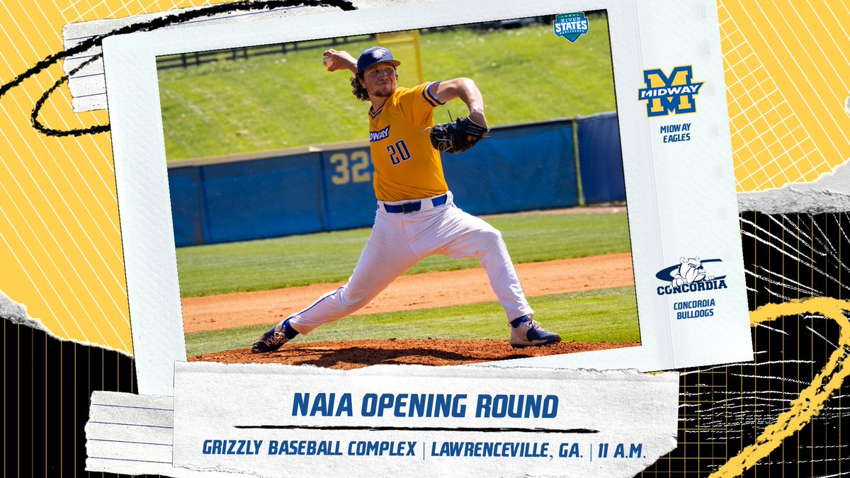 🚨 NAIA OPENING ROUND 🚨

<a href="/MidwayUBaseball/">Midway University Eagles Baseball</a> 🆚 Concordia (Neb.)
📍: Grizzly Baseball Complex (Lawrenceville, Ga.)
⏰: 11 a.m. ET

📈: bit.ly/3M8dyGY
📺: bit.ly/42BfbE0