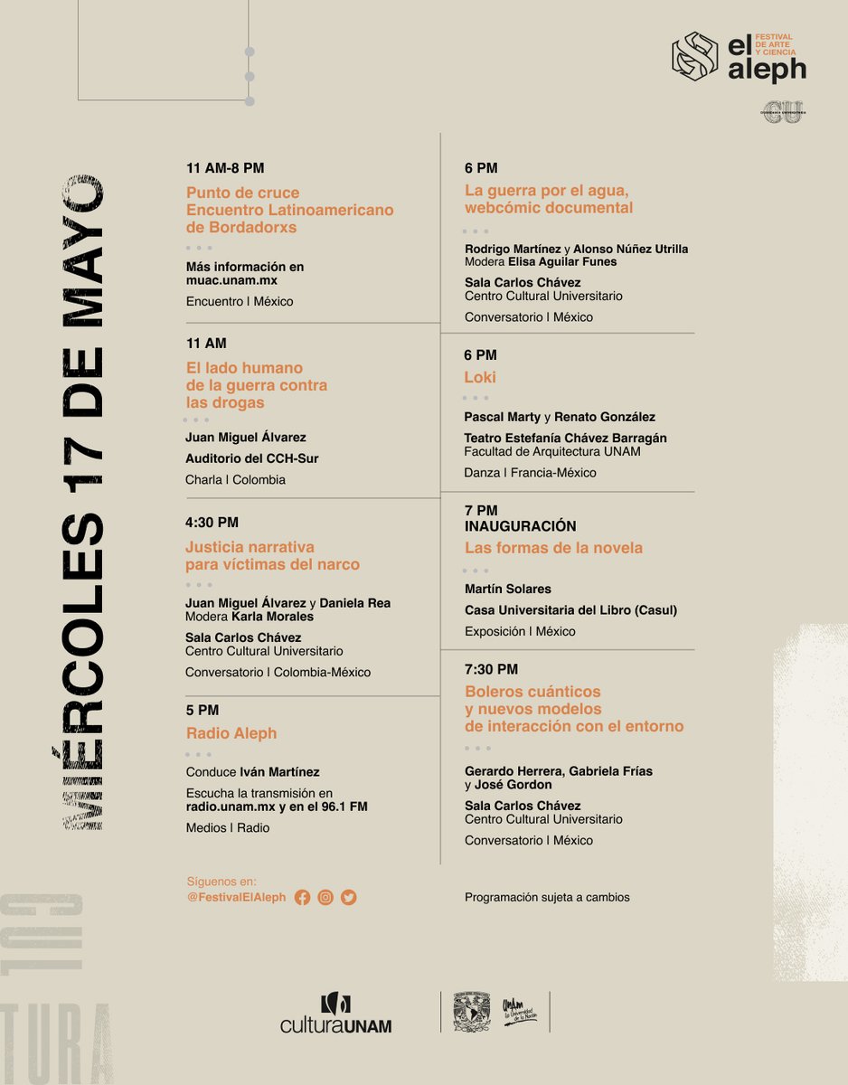 FestivalElAleph's tweet photo. ¡Llegamos al quinto día del #FestivalElAleph!
Organiza tu día y súmate a las actividades 👇
📲Conoce la #Alepha de hoy: https://t.co/jeGd3wrCVU
#SoyAleph https://t.co/ZJj98jdhfG