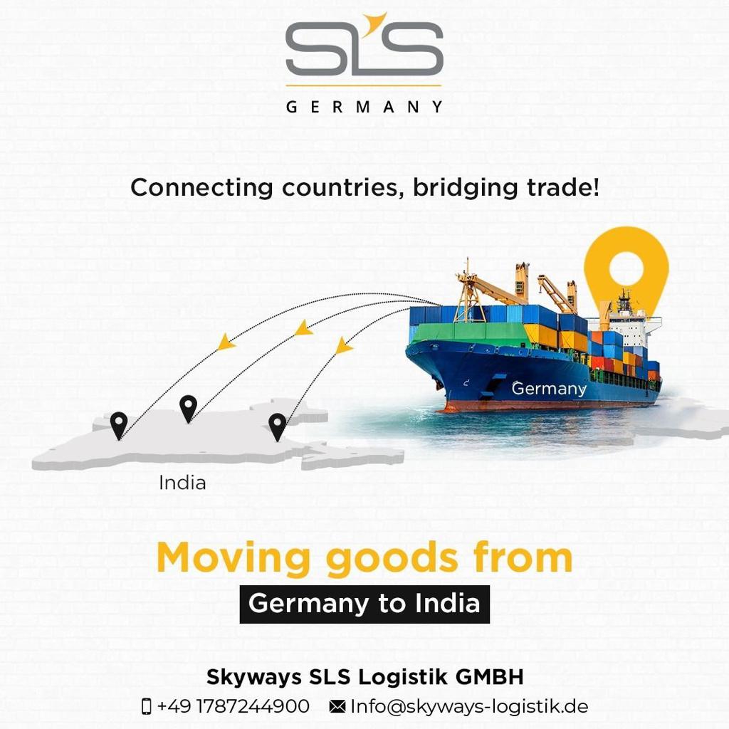 Our logistics solutions make moving goods from Germany to India a breeze.

#movingWithYou #skywaysgermany #slsgermany #logisticsservices #germanylogistics #logisticsindustry #transportgoods #seafreight #airfreight #oceanfreight #doortodoordelivery #bulkshipment #storagefacilities