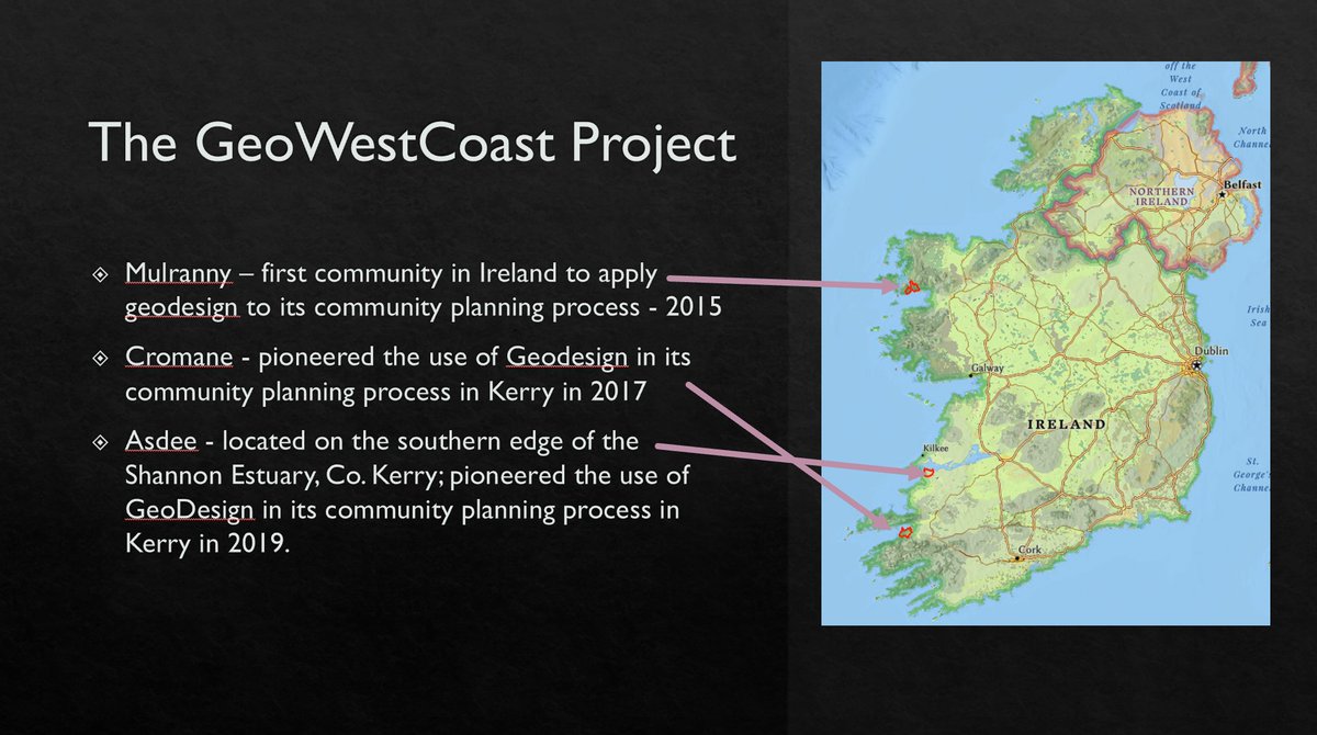 Great start to the conference! I was delighted to present on the GeoWestCoast project funded by @IrishResearch #newfoundations

#geodesign #mulranny #cromane #asdee @GISwisDom @ucdagfood