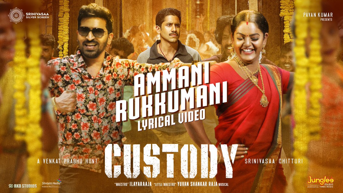 TrendsChaitu's tweet photo. A Special Surprise &amp; Vibe from Maestro's💥

Here's the #WeddingSong from Blockbuster HUNT #Custody

- https://t.co/C1CUOPkL2F
- https://t.co/7Txp2oGc6M 

@chay_akkineni @vp_offl @realsarathkumar @thearvindswami @ilaiyaraaja @thisisysr @IamKrithiShetty @SS_Screens @jungleemusicSTH https://t.co/U2N6BU2YEG