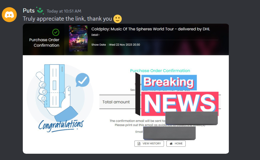 ticketcupid's tweet photo. Those who trusted us were rewarded greatly. Discord server will remain free for all to join.
Stay tuned as we are giving away 2 Section 115, Row B tickets to our followers!
#COLDPLAYinKL #COLDPLAYinMY #ColdplayMalaysia #ColdplayMY https://t.co/TxJykA07nD