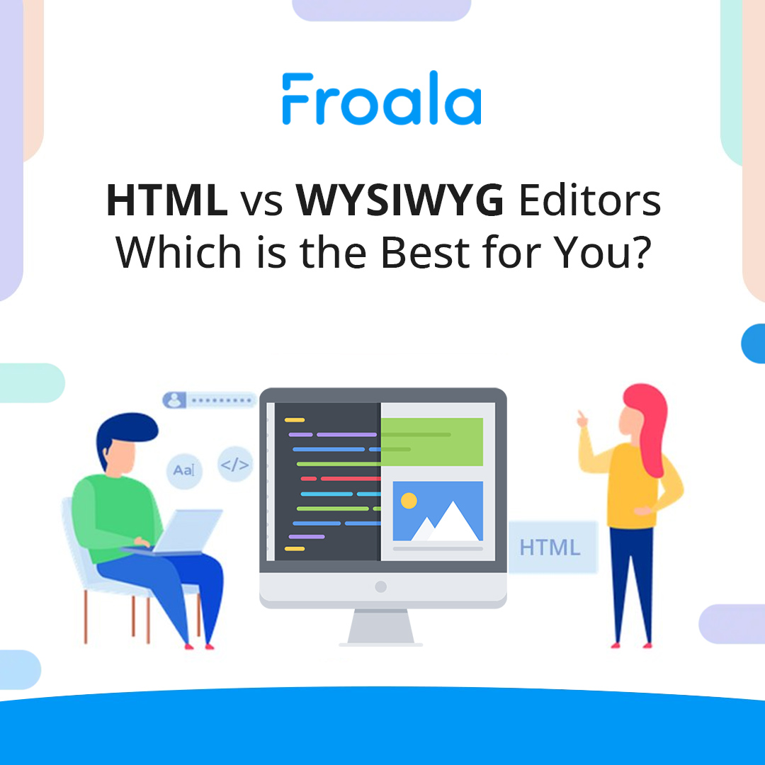 🤔 Are you trying to decide between using #HTML or a #WYSIWYG editor for your website? Check out this comparison article on the @Froala blog to help make your decision easier 👉 bit.ly/3OluOen

#Froala #texteditors #coding #webdevelopment #webdesign