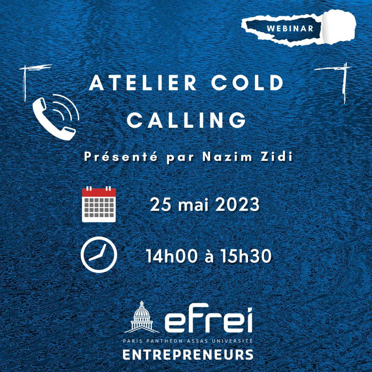 [Webinar]
Assistez au webinar #ColdCalling! 
Comment constituer une base de #données qualitative, établir un #script et une méthode de prospection pour anticiper les réponses aux objections et surmonter la barrière du #secrétariat.🎯

Lien d'inscription:👇
swll.to/z7tZY