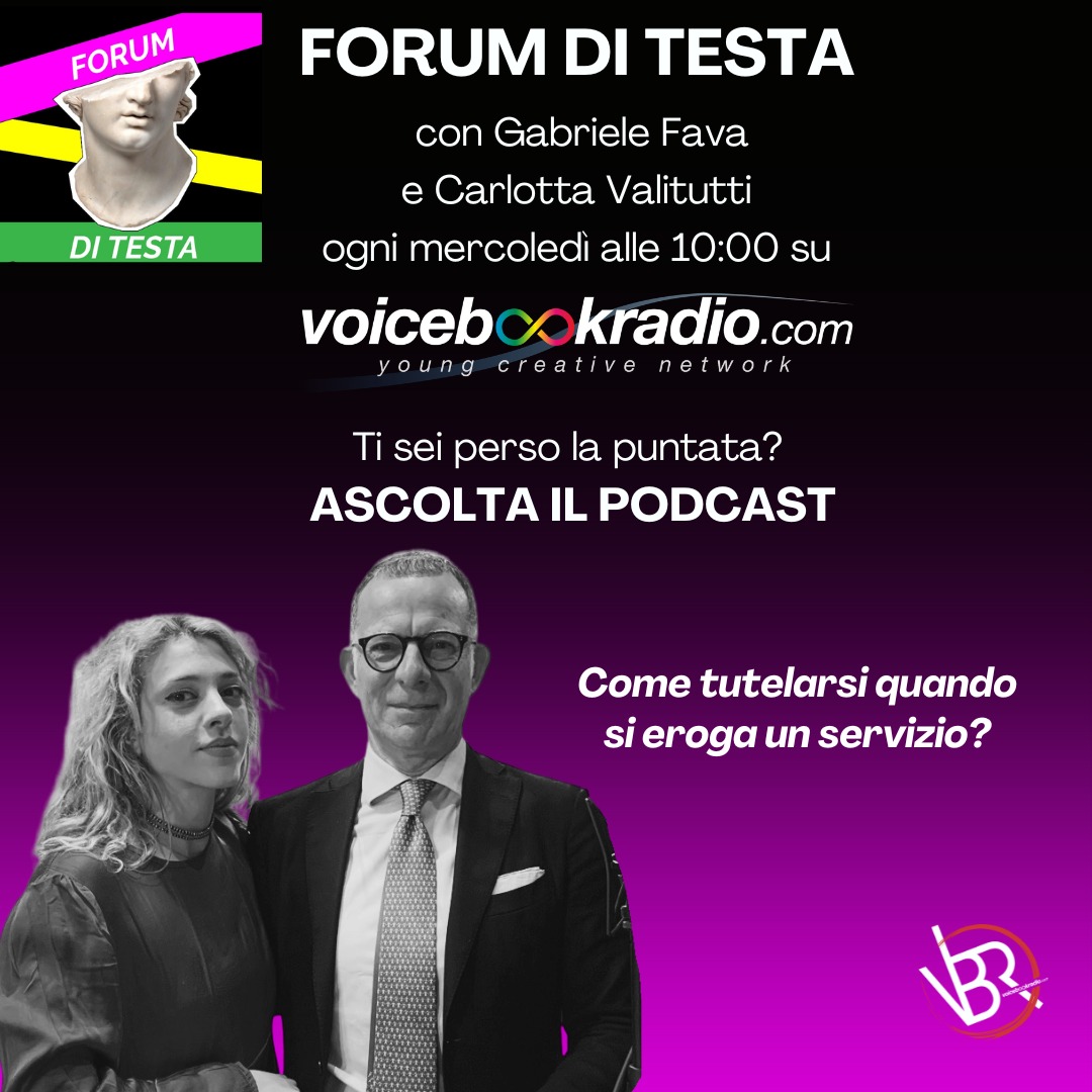 Oggi in #FORUMDITESTA abbiamo parlato della #tutela delle parti quando ci si accorda per l’erogazione di un servizio.👍🏻 Come è possibile tutelarsi quando si prendono degli #accordi #professionali? Ascolta il podcast voicebookradio.com/podcast/forum-…