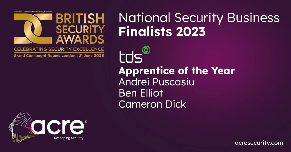 Great #news Andrei Puscasiu, Ben Elliot and Cameron Dick are finalists at the British Security Awards 2023 in the Apprentice of the year category!
#awards #shortlist #acresecurity