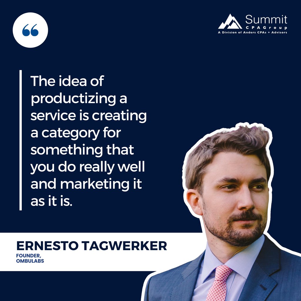 PSmithSummit's tweet photo. RT SummitCPAGroup: Get ready to double your agency's growth this year with a few simple but effective strategies for productizing services &amp; niching down! In this episode, Ernesto Tagwerker, founder of OmbuLabs, discusses the perfect pricing plans to set… https://t.co/BnLto8e5AX
