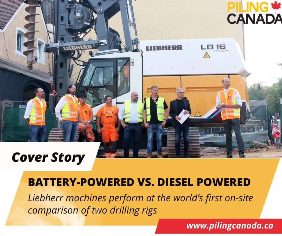 Nature Drill hosted the first comparison test between the Liebherr LB 16 and the Liebherr LB 16 Unplugged. 

Go to pilingcanada.ca/battery-powere… to check out the report's results.

#EnvironmentalSustainability #DeepFoundations #DrillingRigs #Liebherr
