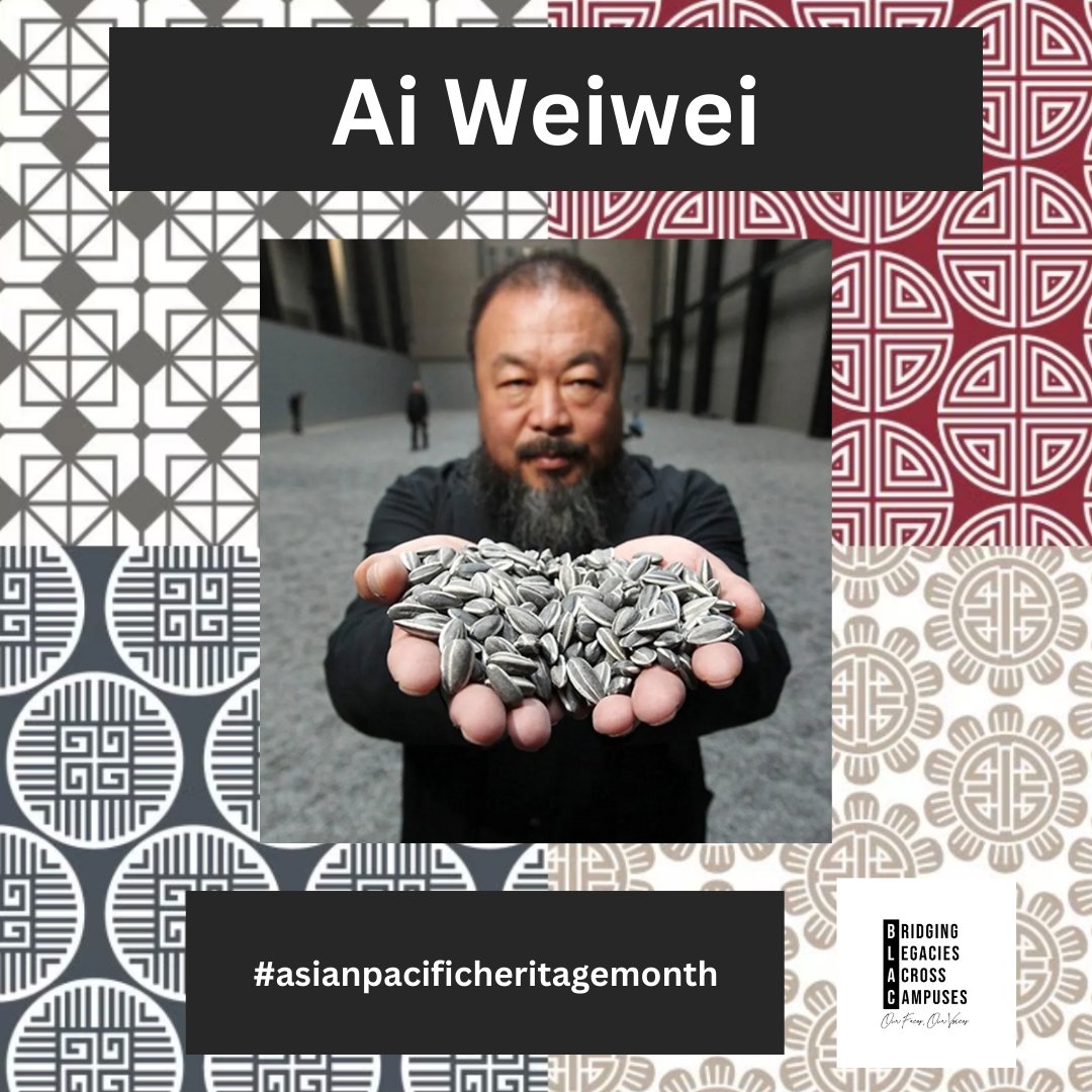 Ai Weiwei is a renowned contemporary artist and activist from China.  He gained international recognition for his provocative and socially engaged artworks, which often address themes of human rights, freedom of speech, and government oppression.
#asianpacificheritagemonth