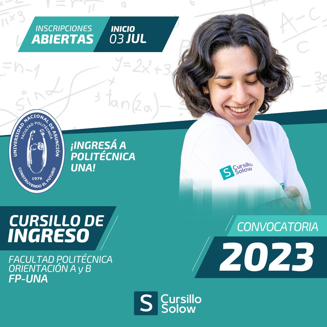 ¡Sé parte de la universidad más prestigiosa del país!

¡Estudia Ingeniería en informática, Marketing, entre otros! 📈📚
Inscribite al MEJOR cursillo de la FP - UNA y asegurá tu ingreso.

📲 Más información: (0972) 665 915