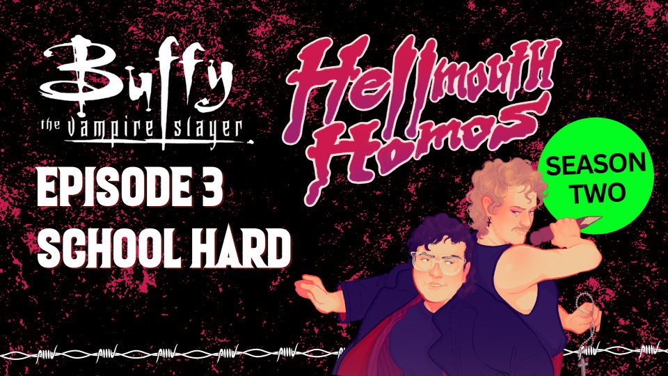 🩸 NEW EPISODE 🩸

your sley/slems are back &amp; today we’re talking about Buffy the Vampire Slayer season 2, episode 3: School Hard! HELLOOO SPIKE ❤️‍🔥 

have a listen wherever you get your podcasts &amp; on YouTube 🔗: youtu.be/dlrixsrmWlc

until next time, SLAY FRIGHTS 🌈