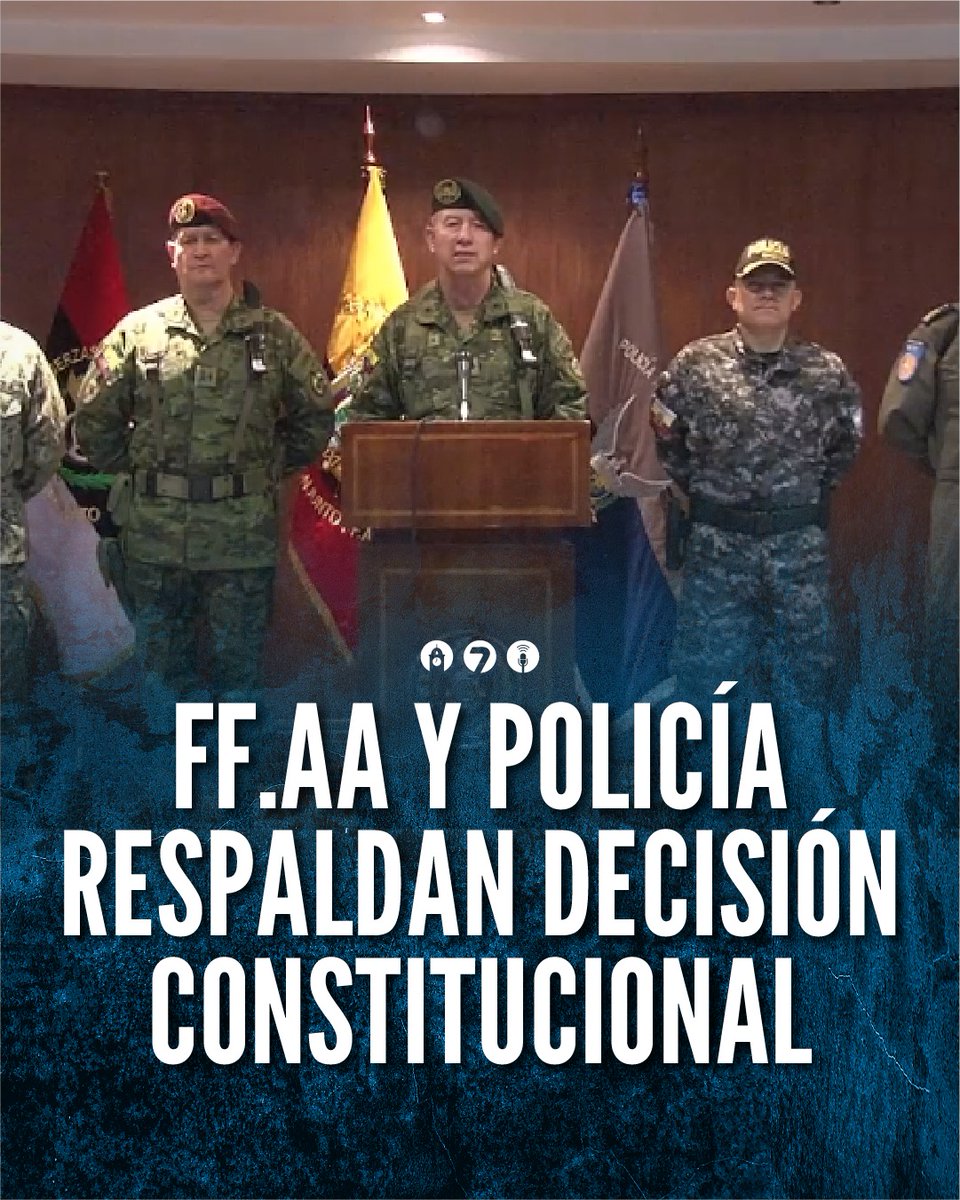 el_telegrafo's tweet image. #MuerteCruzada l En cadena nacional el alto mando de la Policía y FF.AA reiteraron su apoyo al Presidente #LéaloenET: tinyurl.com/2qkjnxj7