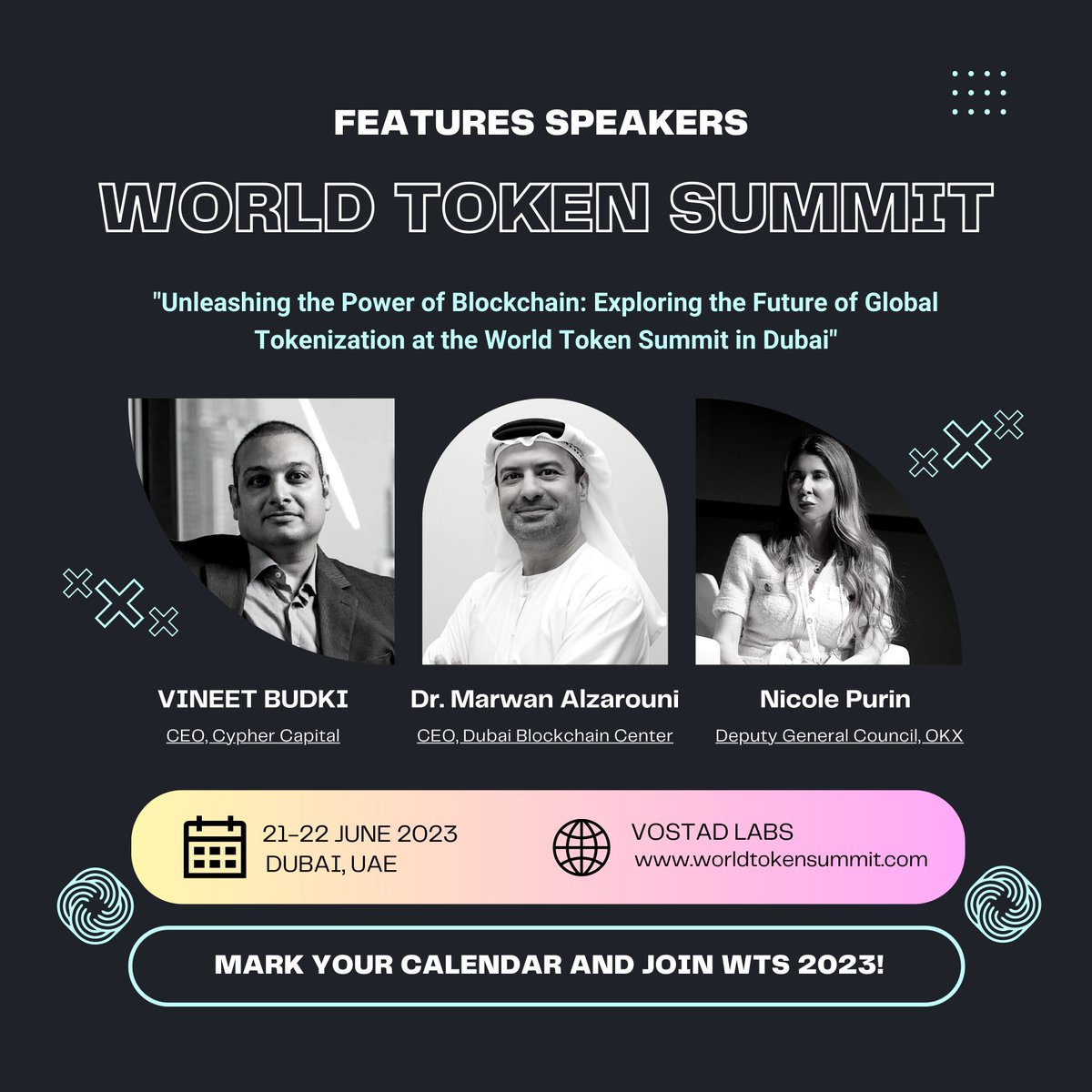 Network with some of the High-level Thought Leaders, Investors, &amp; complete the blockchain-based token ecosystem at World Token Summit. 
Visit www.worldtokensummit to find out more 
worldtokensummit.com
@VostadG