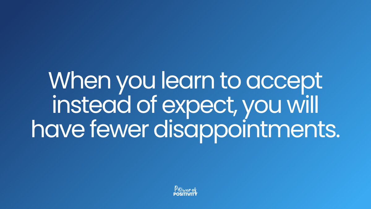 When you learn to accept instead of expect, you will have fewer disappointments.
#3rd rule of #socialemotionaldevelopment  #intelligence #emotionalintelligence