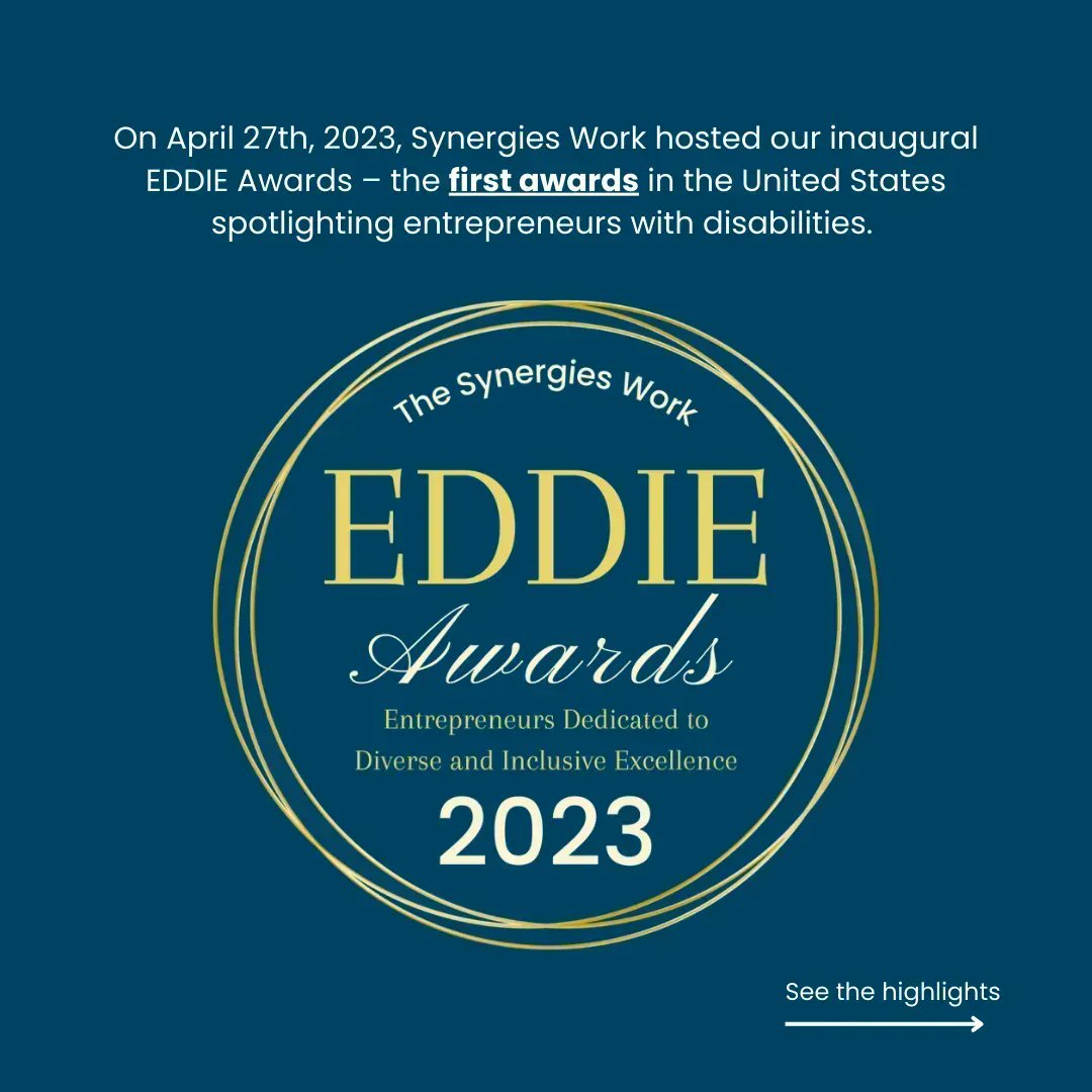 ApseGeorgia's tweet photo. Did you know? The Synergies Work EDDIE Awards is shining a spotlight on the incredible entrepreneurs with disabilities who are making their mark in the business world. The first of it's kind in the United States! #DisabilityEntrepreneurship #inclusivity  @synergieswork https://t.co/EJq4pVOI03
