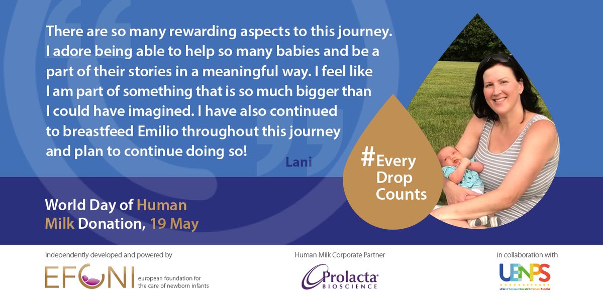 Donor breast milk benefits particularly babies born preterm or sick, who cannot (yet) be breastfed. Thanks to all donors!
Read more on donor human milk:
efcni.org/activities/cam… 

#EveryDropCounts #DonorMilk #HumanMilkChampion

© EFCNI