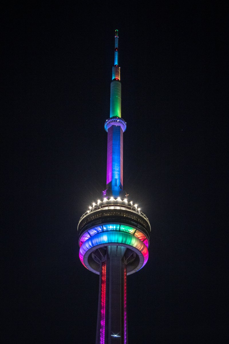 Tonight's bottom of the hour rainbow light show will be in honour of the International Day Against Homophobia, Transphobia and Biphobia