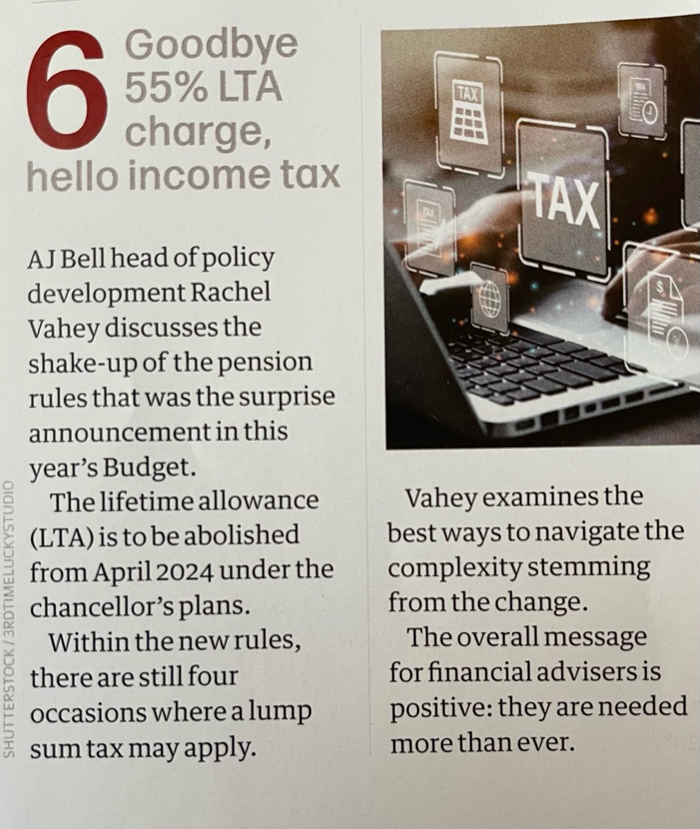 MatWhiteFS's tweet photo. 'Goodbye 55% LTA charge, hello income tax' #finance #beaware #IFA https://t.co/lXlzvNhkK6