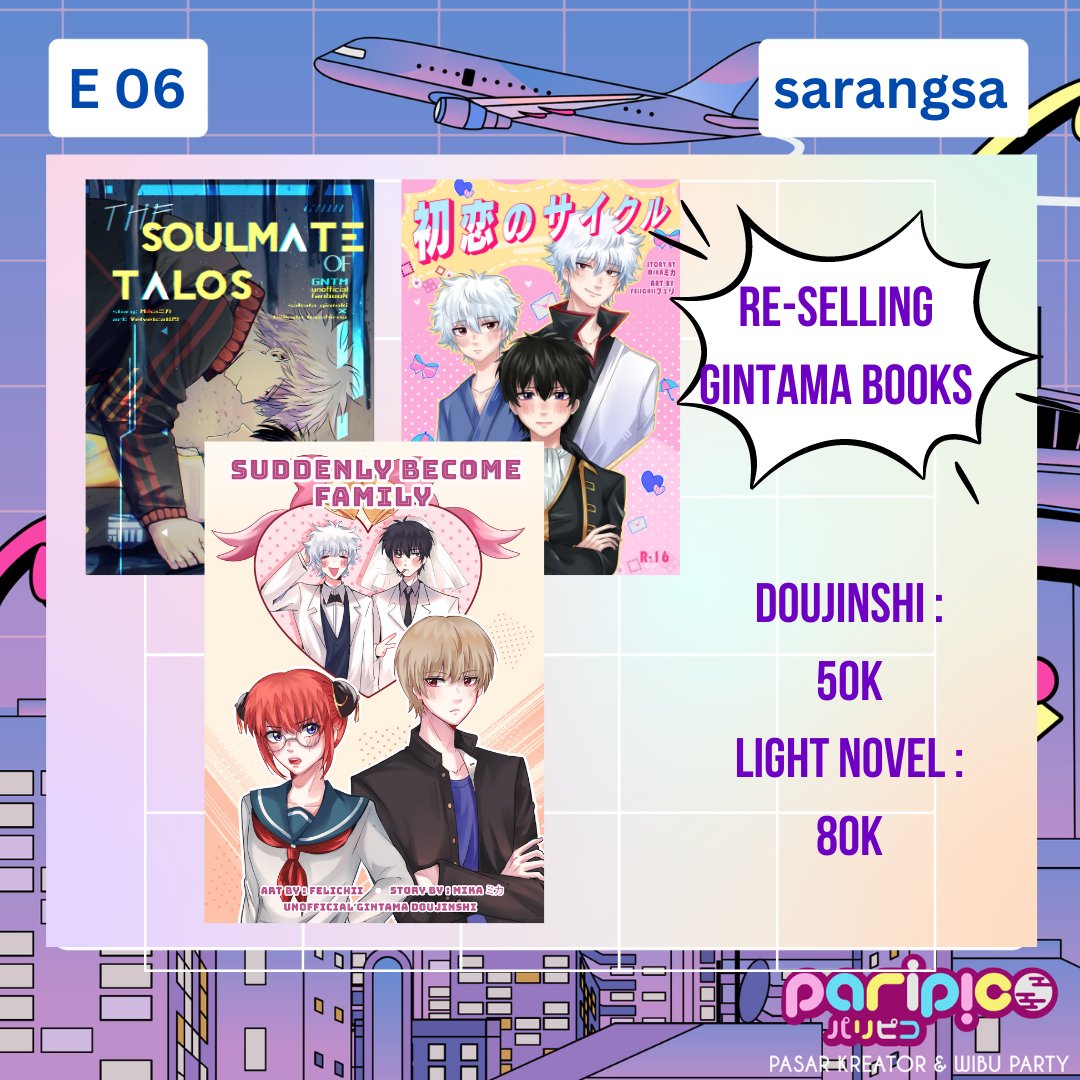 Mika_fa1212's tweet photo. RT really appreciated!! 😇👏👏👏
FeliMika Books we will be visiting Jogja for i Paripico ( E06 - Sarangsa) For both days!
#paripico #comicmarket #doujinshi #catalogue #projectsekai #proseka #prsk #genshinimpact #honkaistarrail #pompom #akrnights #sonicthehedgehog #gintama https://t.co/TMcg5HO3fp