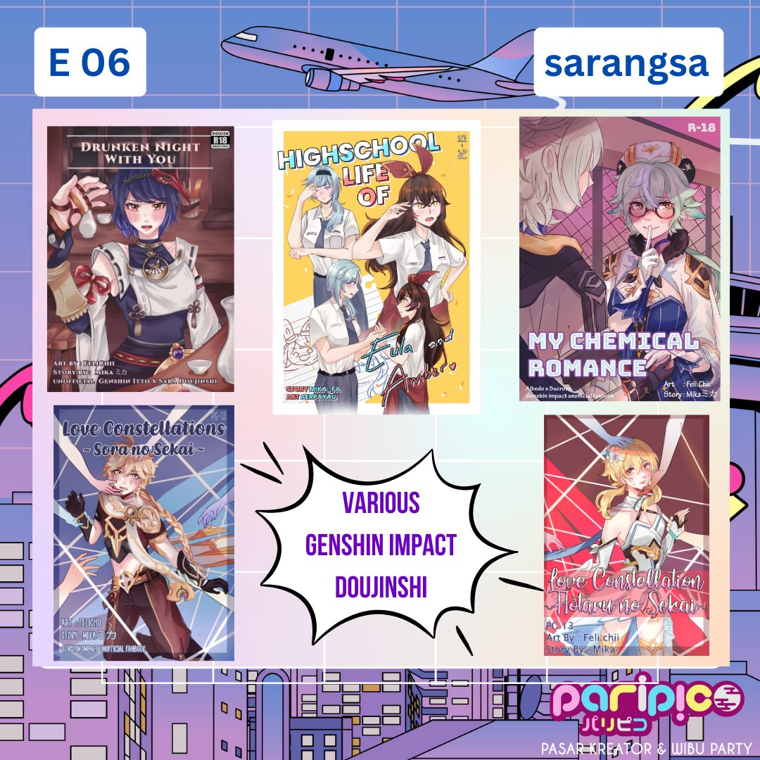 Mika_fa1212's tweet photo. RT really appreciated!! 😇👏👏👏
FeliMika Books we will be visiting Jogja for i Paripico ( E06 - Sarangsa) For both days!
#paripico #comicmarket #doujinshi #catalogue #projectsekai #proseka #prsk #genshinimpact #honkaistarrail #pompom #akrnights #sonicthehedgehog #gintama https://t.co/TMcg5HO3fp