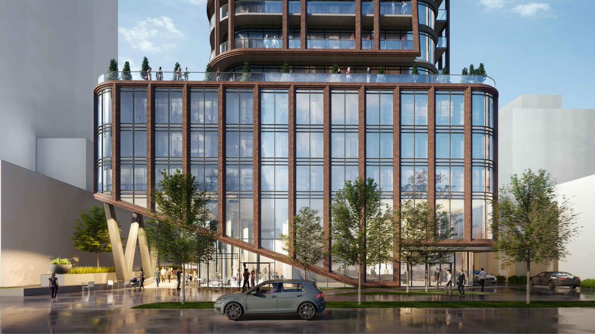 ProjectEND's tweet photo. Resubmission from @ReserveProp, Westdale &amp; @ibigroup at 77 Roehampton. Project looks good, but this developer's doubling down on appalling elevator service continues unabated: 4 cabs for 624 units here. This will only get worse until elevators are put into the code. @oaarchitects https://t.co/zViZhkWSOw