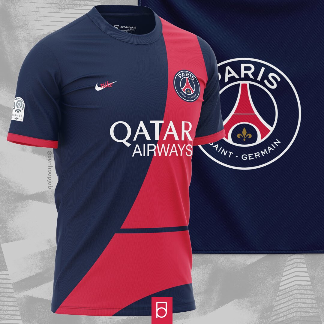eenhoopjob's tweet photo. 📂 Eenhoopjob concepts
└📂 Ligue 1 🇫🇷
└ 📂 Paris Saint-Germain /PSG home and away kit concepts
Please rate 1-10. Thoughts about these designs?
#psg #paris #parissaintgermain #psgfans #psglow #psgjordan #parissaintgerman #nike @PSG_inside https://t.co/nLViGKdGdm