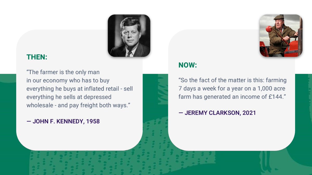 JFK knew it, <a href="/JeremyClarkson/">Jeremy Clarkson</a> said it, and so do all the farmers on our platform: The problem in farming is that it's not profitable.

Yesterday's ‘Farm to Fork’ summit was a missed opportunity to talk about the lack of farmer pricing power.

📰theguardian.com/politics/2023/…