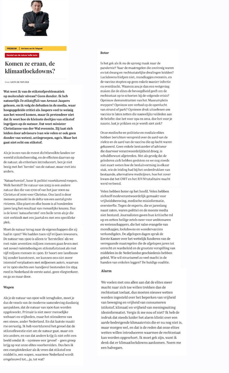 Leon de Winter: "Is het gek als ik nu een sprong maak (van stikstof) naar de pandemie? Waarom zou je wetgeving maken die elites de bevoegdheid geeft om de rechtsstaat op te schorten bij de volgende crisis?"